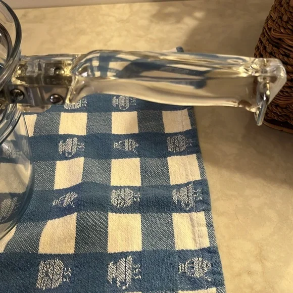 Vintage 1960’s Pyrex Flameware Clear Glass Double Boiler with Lid